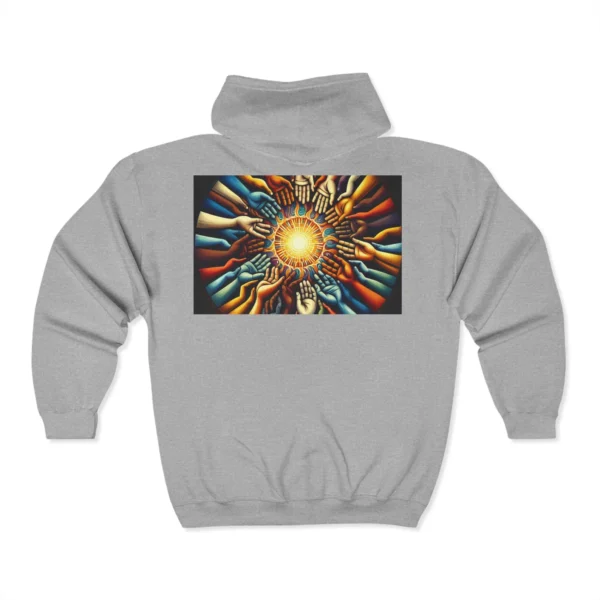 Love AURA Magnet - Unity Spirit Full Zip Hoodie, Cozy Sweatshirt for Connection, Equality, Gift for Friends, Celebrate Togetherness, Unisex